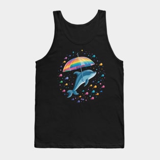 Porpoise Rainy Day With Umbrella Tank Top